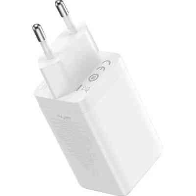 Зарядний пристрій Baseus 2xUSB-C 65W + 1xUSB GaN + cable USB-C to USB-C 100W 1.0m white (CCGP120202) Вінниця