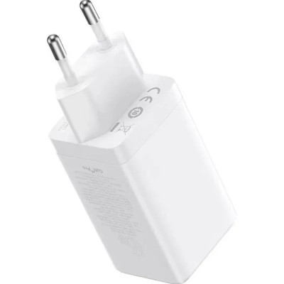 Зарядний пристрій Baseus 2xUSB-C 65W + 1xUSB GaN + cable USB-C to USB-C 100W 1.0m white (CCGP120202) Вінниця - фото 3