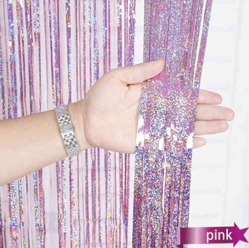 Шторка из фольги для фотозоны с голограммой 2м на 1м розовый Киев