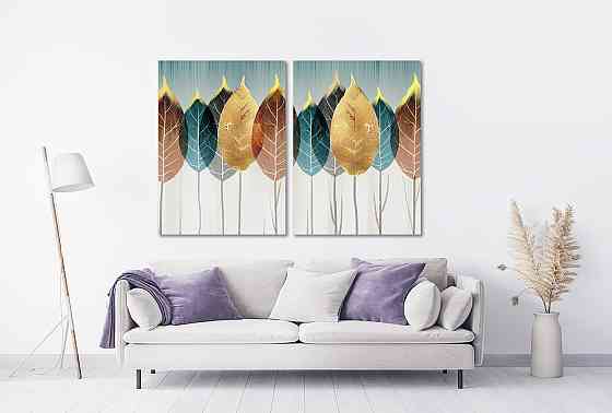 Модульная картина в гостиную / спальню  Листя TLV-2_045 90x132 см Київ