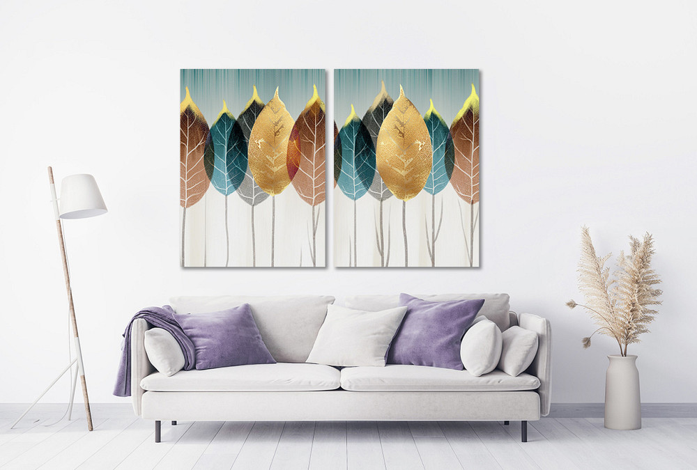 Модульная картина в гостиную / спальню  Листя  TLV-2_045 90x132  см Киев - изображение 2