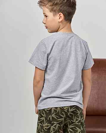 Комплект з капрі підлітковий Nicoletta — листя на шортах — Family look тато/син 89906 8-9, Сірий Київ