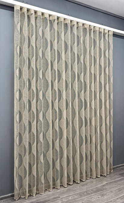 Тюль VR-Textil 1999т Жакард Бежевий 400х270 см (42-1016) Київ - фото 3