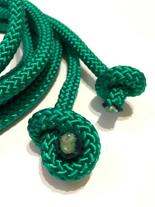 Скакалка гімнастична для гімнастики художньої 3 метри зелена 10 мм дитяча спортивна мотузкова Кам'янське - фото 3