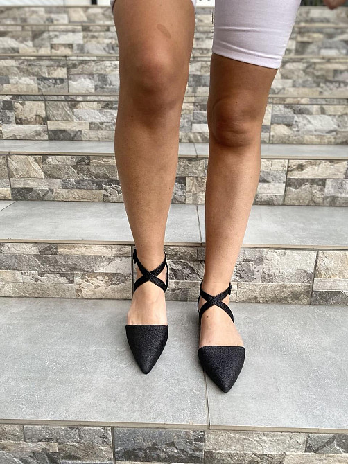 Seastar Балетки жіночі SEASTAR LL-215 чорні (весна-літо, еко-шкіра з напиленням) (3193) Коломыя - изображение 4