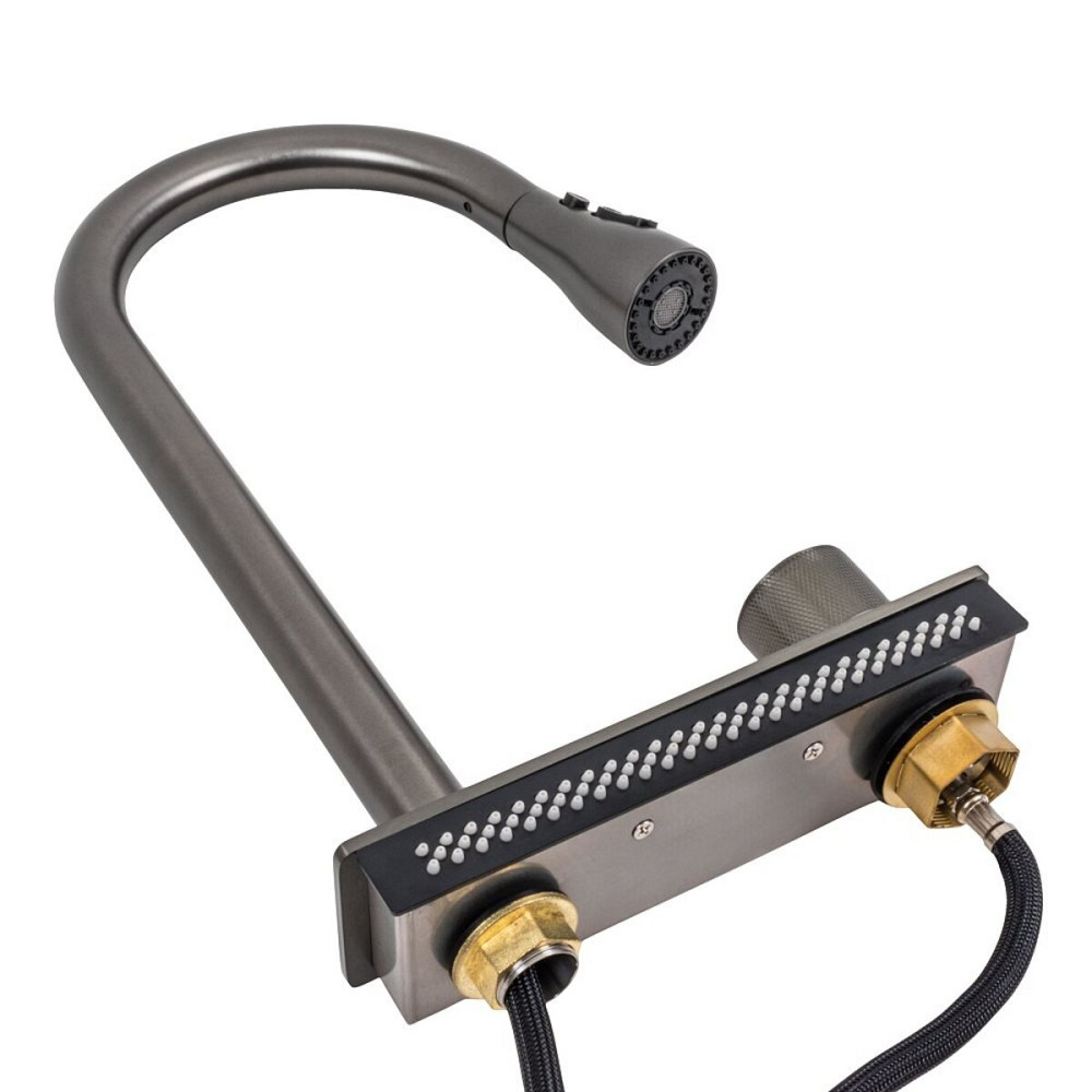 FC-WF2 комплект змішувачів під мийку водоспад Platinum (PVD чорний) Коломыя - изображение 3