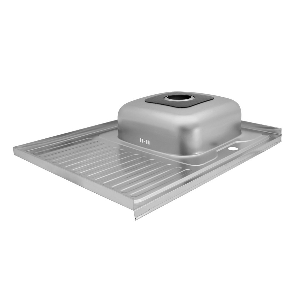 Кухонная мойка накладная с нержавеющей стали Kroner KRP Satin - 60х80R (0.6 мм) Киев - изображение 5