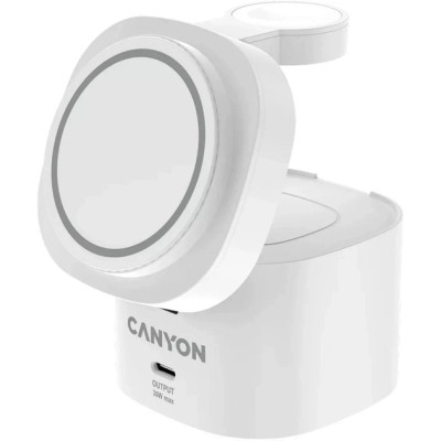 Зарядний пристрій Canyon 4-in-1 wireless charging stand 30W + charger 65W + cable 1.0m white (CNS-WCS405W) Вінниця - фото 8
