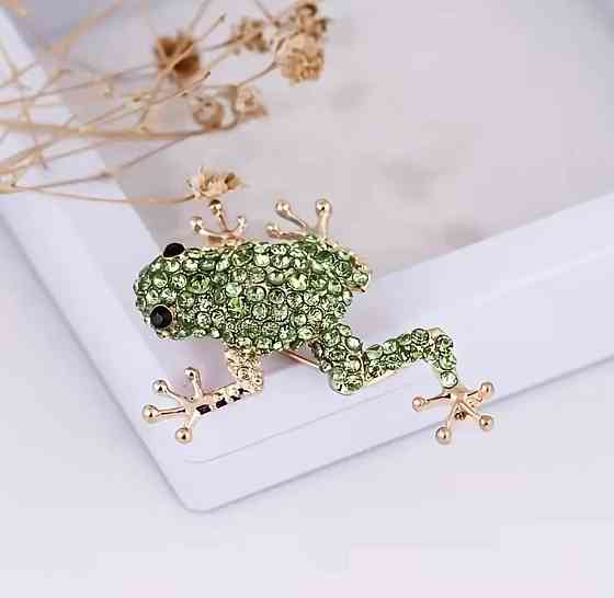 Брошь в форме лягушки со стразами декоративное украшение для одежды Киев