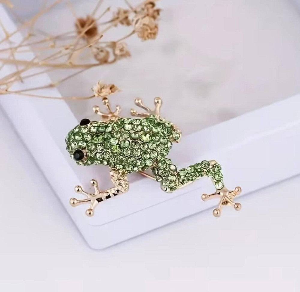 Брошь в форме лягушки со стразами декоративное украшение для одежды Киев - изображение 3