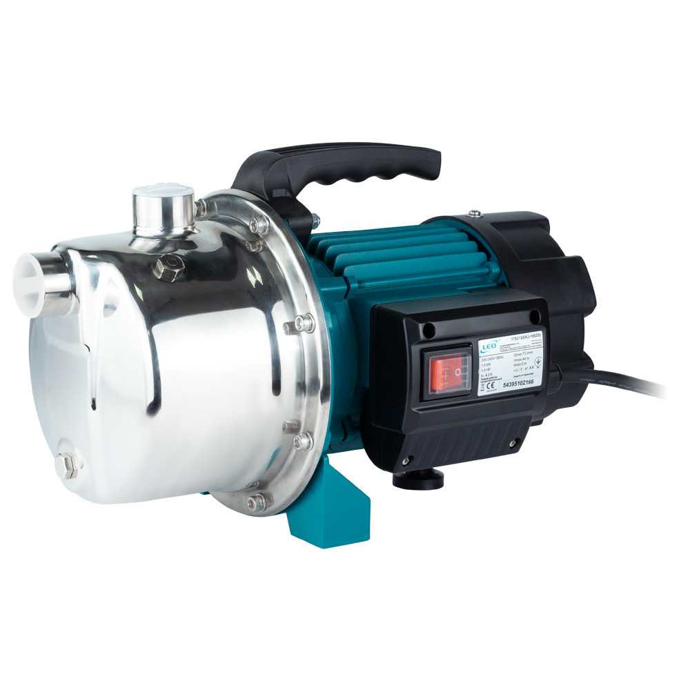 Насос відцентровий самовсмоктуючий 1.0кВт Hmax 44м Qmax 73л/хв нерж LEO EKJ-1002S (775313) Рівне - фото 1