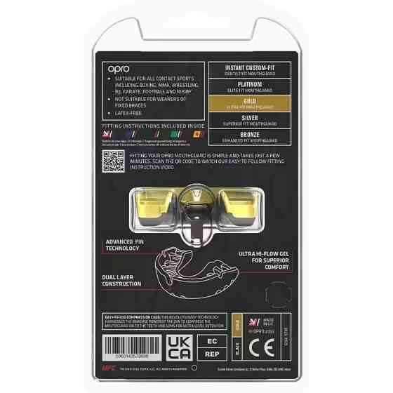 Капа OPRO Gold UFC доросла (вік 11+)  Black/Gold (art.102516001) Луцьк