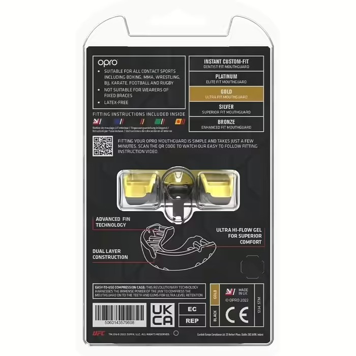 Капа OPRO Gold UFC доросла (вік 11+)  Black/Gold (art.102516001) Луцьк - фото 4