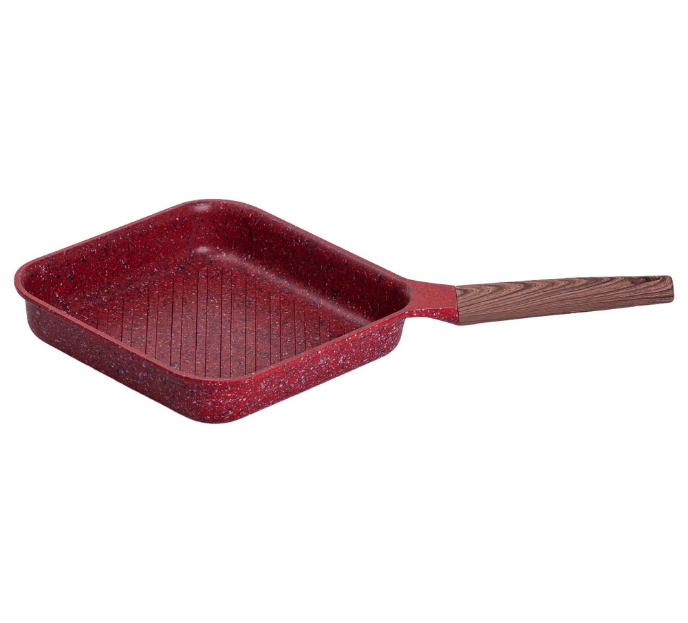Сковорода-гриль алюмінієва, квадратна, 2,5 л, з антипригарним покриттям, 24 см MGC Red HP-4-443R Коломия - фото 4