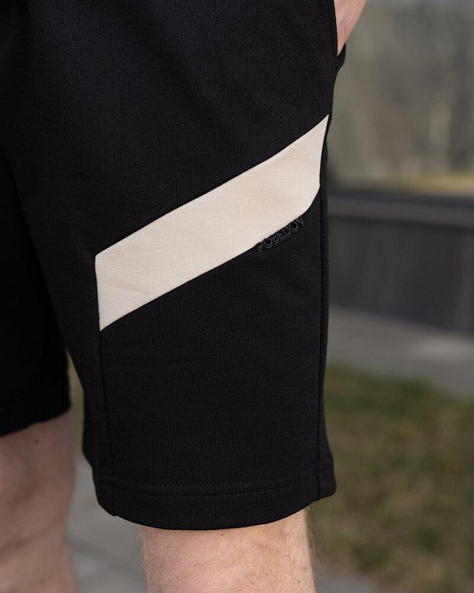 Мужские черные шорты прямого кроя весна/лето Pobedov Hype Киев - изображение 7