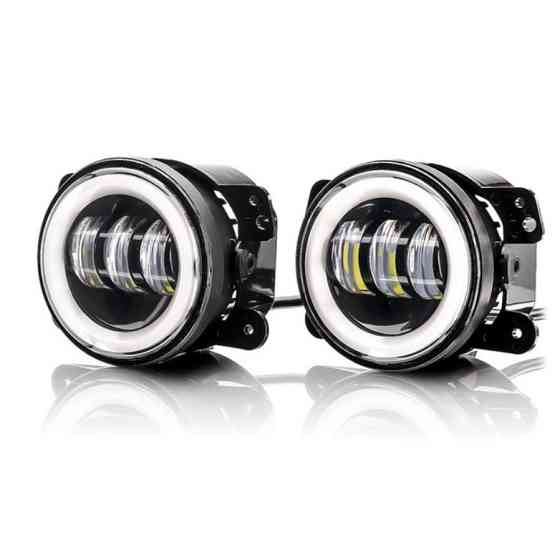 Фара діодна протитуманна J 4" (Bi) W/Y 45W+45W неоновий обідок W/Y (к-т 2шт) Фари туманки діодні Харків