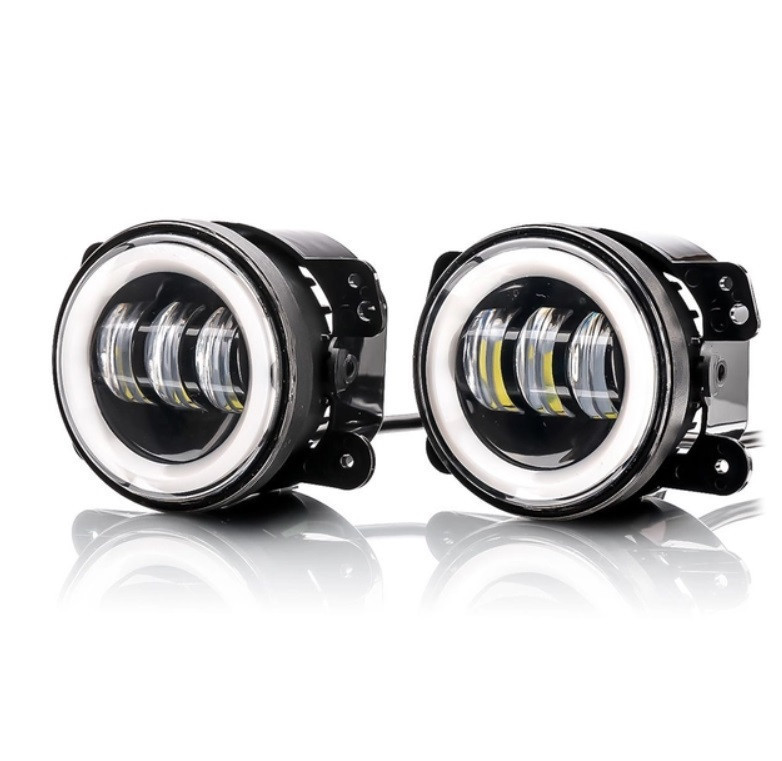 Фара діодна протитуманна J 4" (Bi) W/Y 45W+45W неоновий обідок W/Y (к-т 2шт) Фари туманки діодні Харків - фото 1