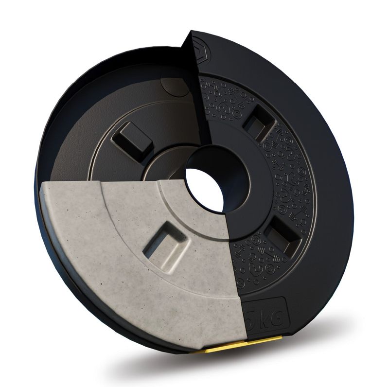 Набор композитных дисков Besport PowerPro 59кг для гантелей и штанг + 2 грифа Киев - изображение 3