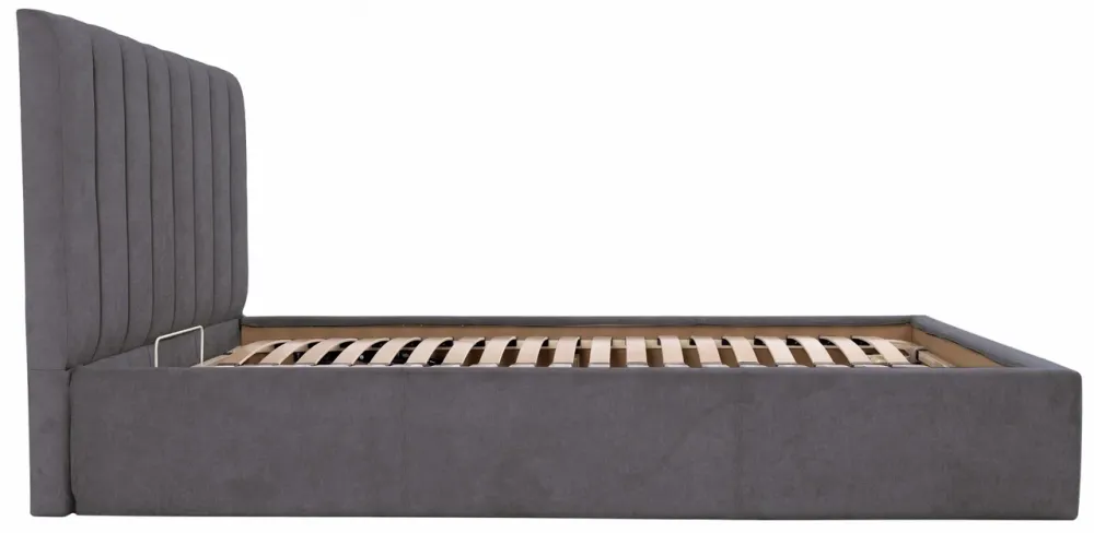 Ліжко Двоспальне Sanam VIP 180 х 200 см Місті Dark Grey З додатковою металевою цільнозварною рамою Темно-сірий Київ - фото 3