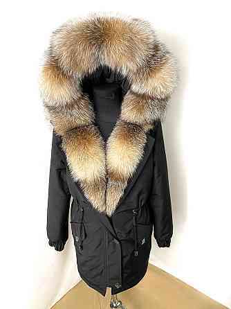 Парка женская мех блюфрост Черный р56 75см Харьков