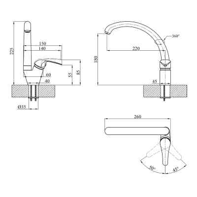 Змішувач Agua Leon-C032 (CV016442) Вінниця