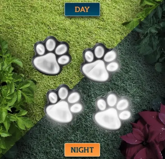 Светильник Solar Paw Print Lights на солнечной батарее 4 шт Коломия