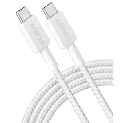 Дата кабель USB-C to USB-C 0.9m nylon 322 white Anker (A81F5H21/A81F5G21) Вінниця