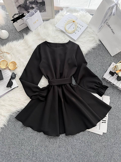 Жіноча романтична міні сукня з поясом креп костюмка Одеса - фото 1