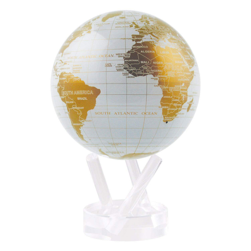 Гіро-глобус Solar Globe Mova Політична карта 11,4 см, біло-золотий (MG-45-WGE) Рівне - фото 1