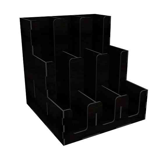 Органайзер EKOSTAR деревянный для стаканов чёрный 320х320х305 Киев