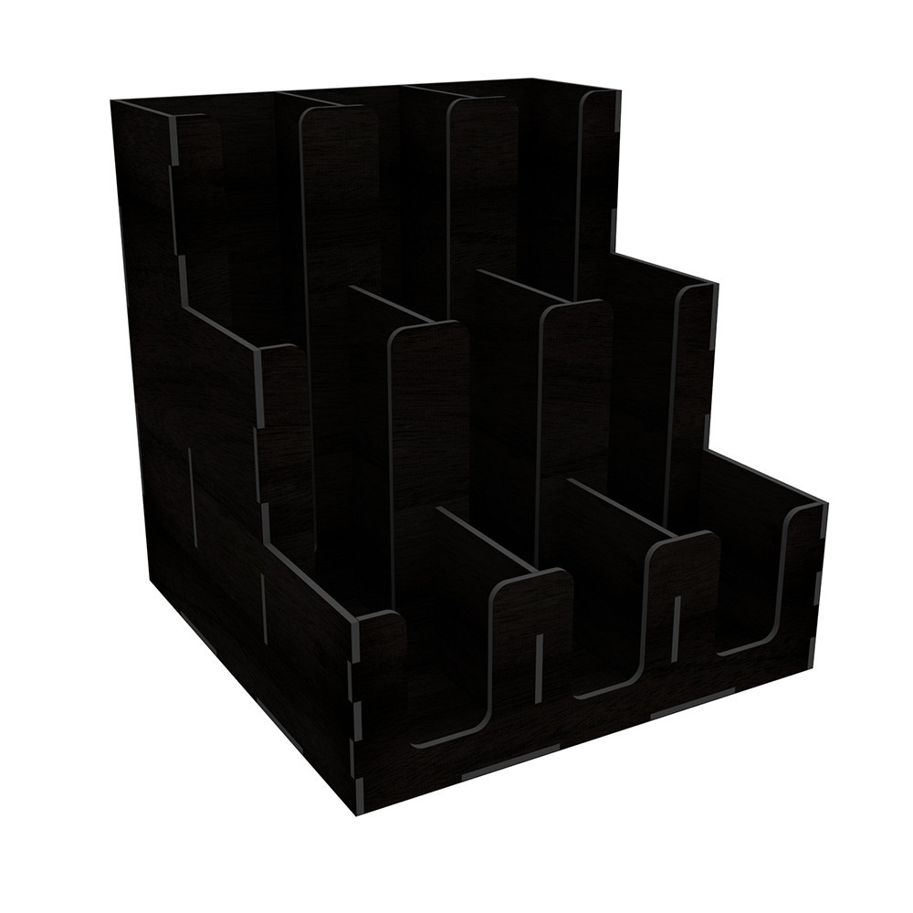 Органайзер EKOSTAR деревянный для стаканов чёрный 320х320х305 Киев - изображение 2