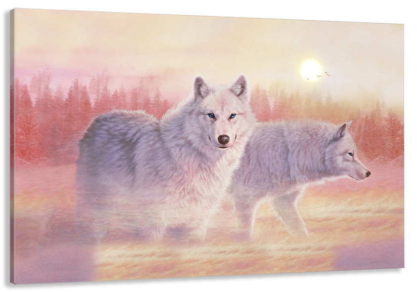 Картина полотно у вітальню / спальню   Вовки      MLP_144  ( 60х30см ) 40x80 см Київ - фото 1