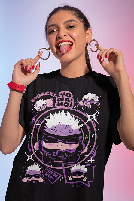 Футболка для мальчика аниме Аниме Гаминг Саторо Годжо оверсайз (рост от 165 до 180 ) Черний AnimeJ0467m Днепр - изображение 1