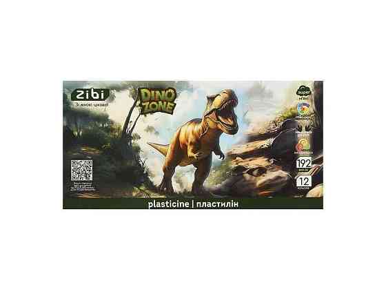 Пластилiн 12 кольорів DINO 192г ТМ Zibi Київ