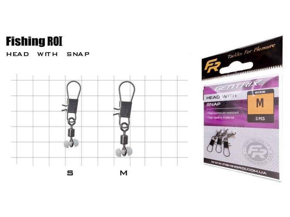 Крепление поплавка head with snap teflon S арт.707-07-S (3шт/уп) ТМ FISHING ROI Киев - изображение 1