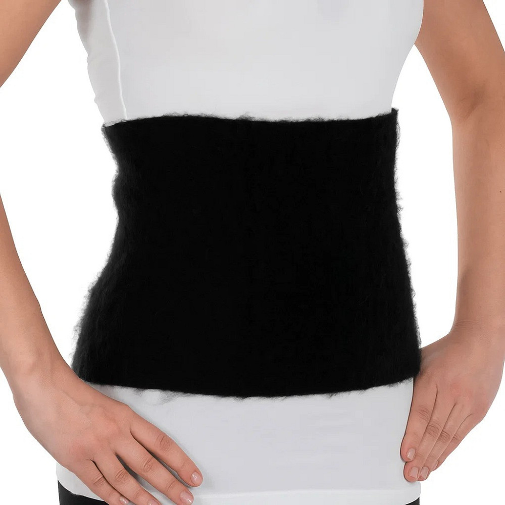 Зігріваючий вовняний пояс для спини Кролячий Prolife SL-11T, бандаж для попереку чорний, розмір L Кам'янець-Подільський - фото 1