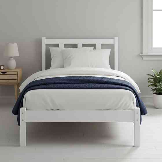 Односпальне дерев'яне ліжко Mebigrand MG02 Білий RAL 9003 90х200 см (MBG-21879) Дніпро