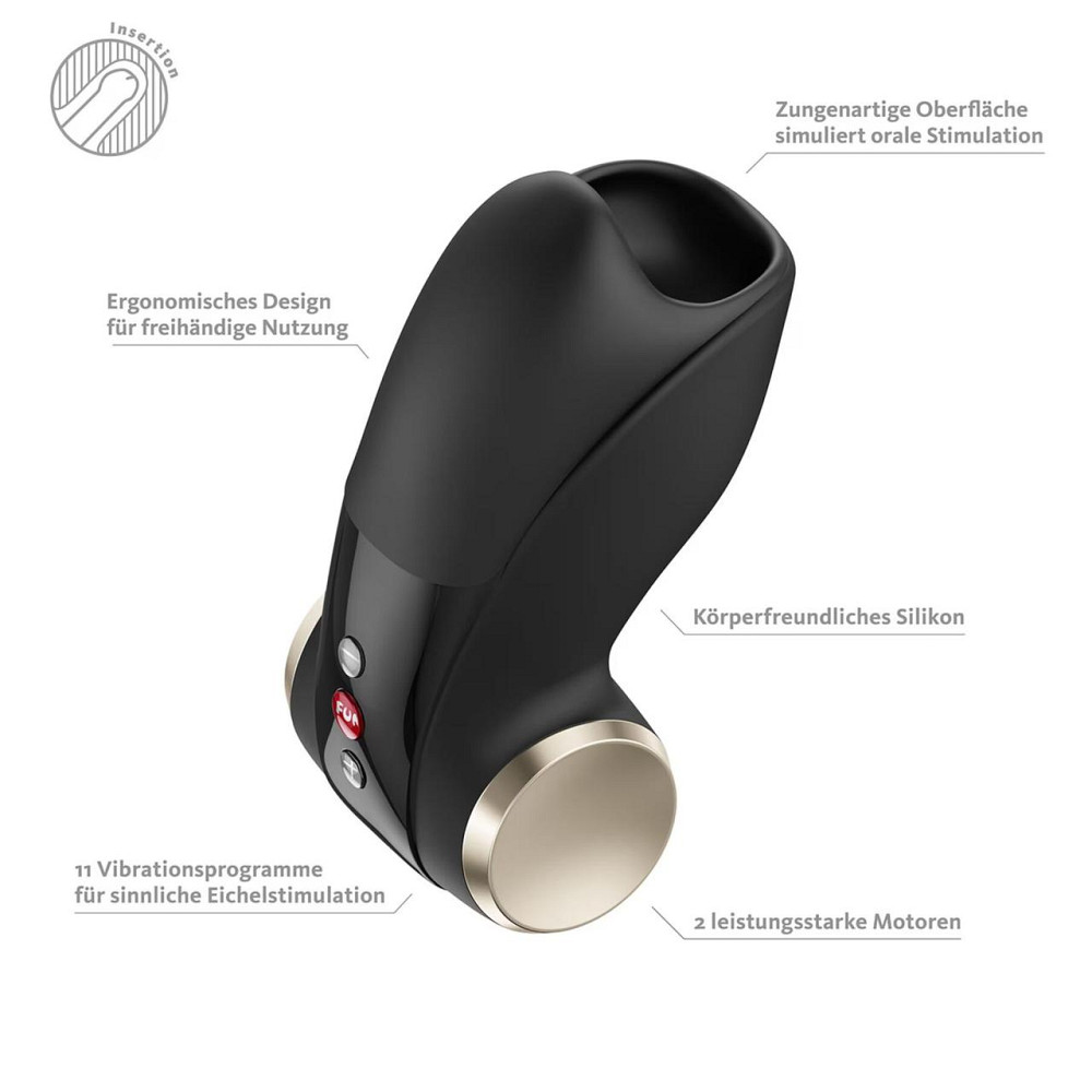 Мастурбатор для головки пеніса Fun Factory COBRA LIBRE II Black, 2 мотори, гра без рук Sex Aura Київ - фото 2