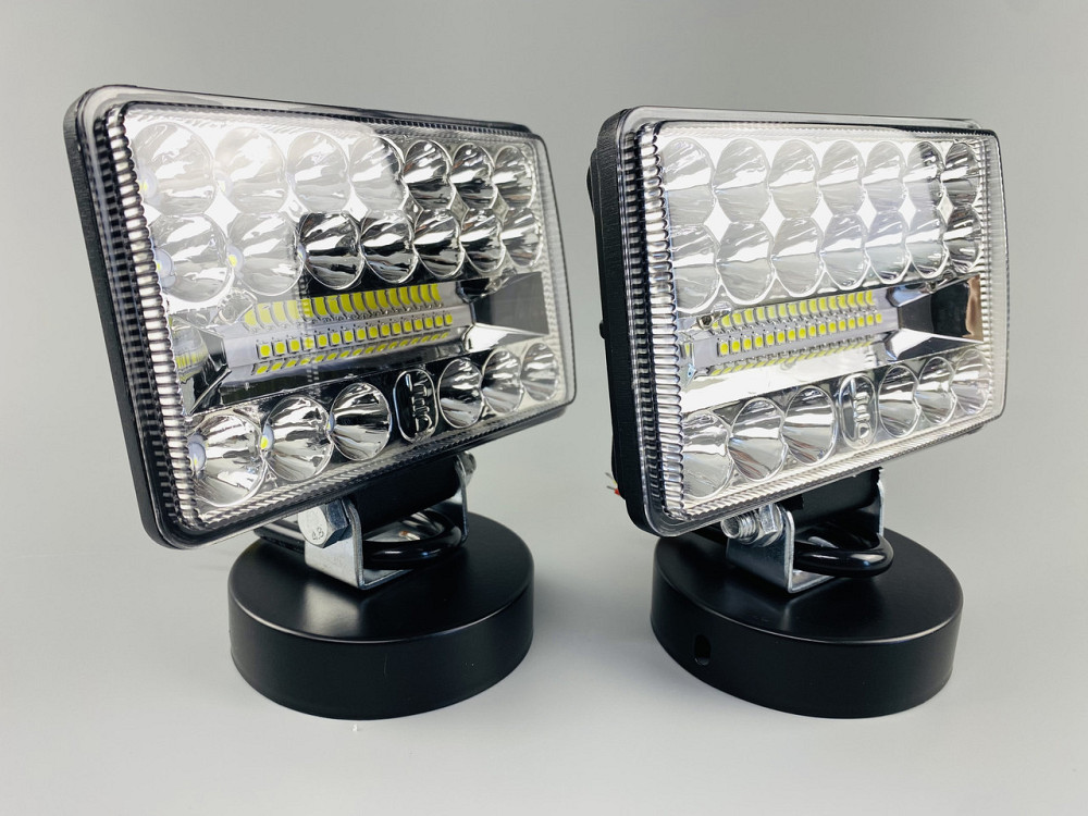 Фара LED квадратная 108W 6000K (36 диодов) (12.7см х 8.9см) (ближний + дальний)ОБЛЕГЧЕННЫЙ КОРПУС! Мукачево - изображение 5