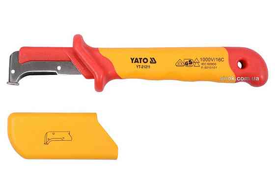 Ніж для знімання ізоляції YATO; l=155 мм, лезо l=38 мм з діелектр. ізольованою ручкою 1000 В [6/72] Одесса