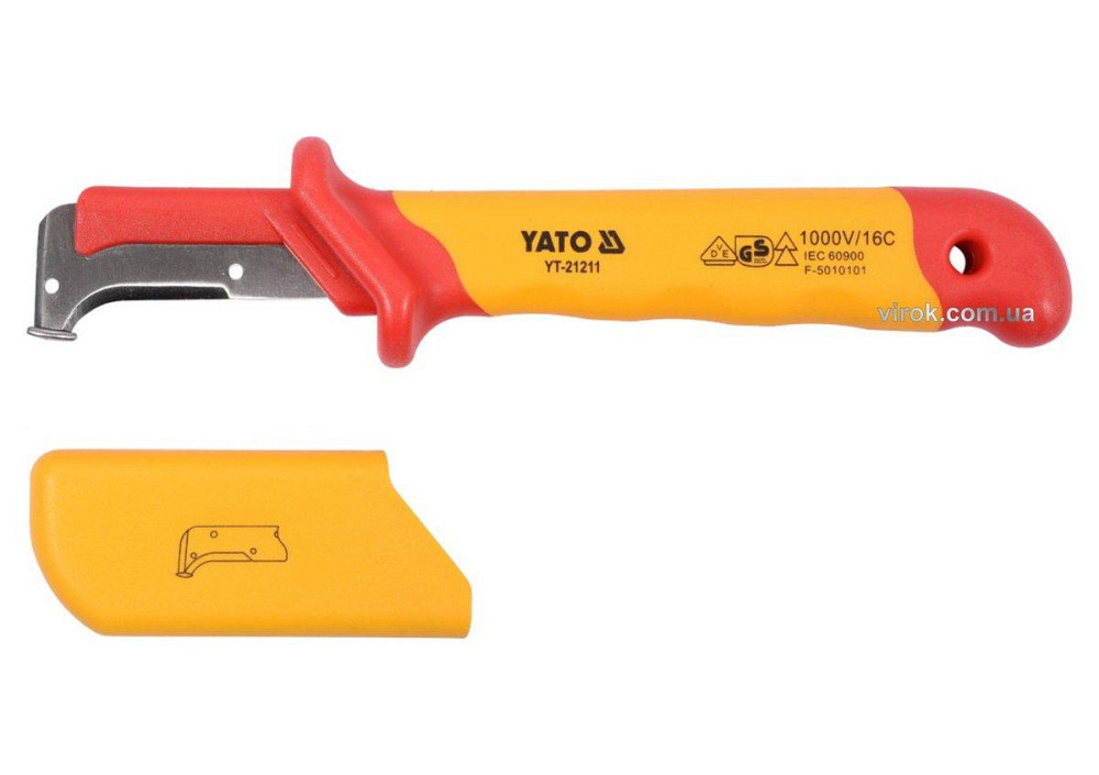 Ніж для знімання ізоляції YATO; l=155 мм, лезо l=38 мм з діелектр. ізольованою ручкою 1000 В [6/72] Одесса - изображение 1