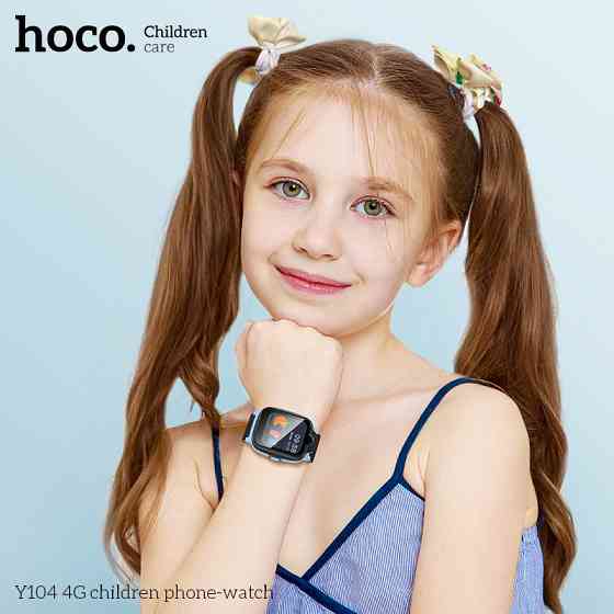 Дитячий смарт-годинник Hoco Y104 42mm. SIM 4G. Wi-Fi. 700 mAh. IP65 Pink Київ