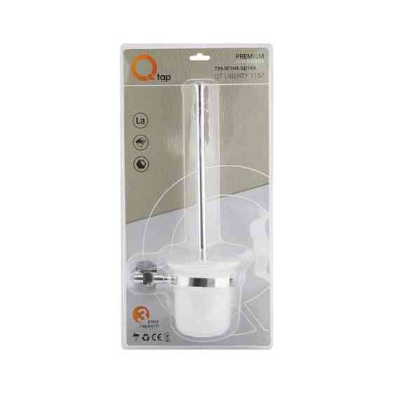 Настенный ершик для унитаза Qtap Liberty CRM 1157,белый/хром Киев