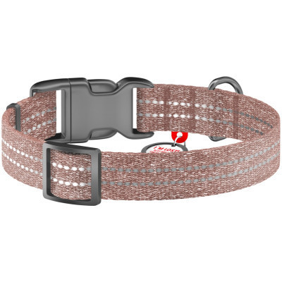 Ошейник для животных WAUDOG Re-cotton с QR паспортом светоотражающий Ш 20 мм Д 28-40 см коричневый (02886) Винница - изображение 2