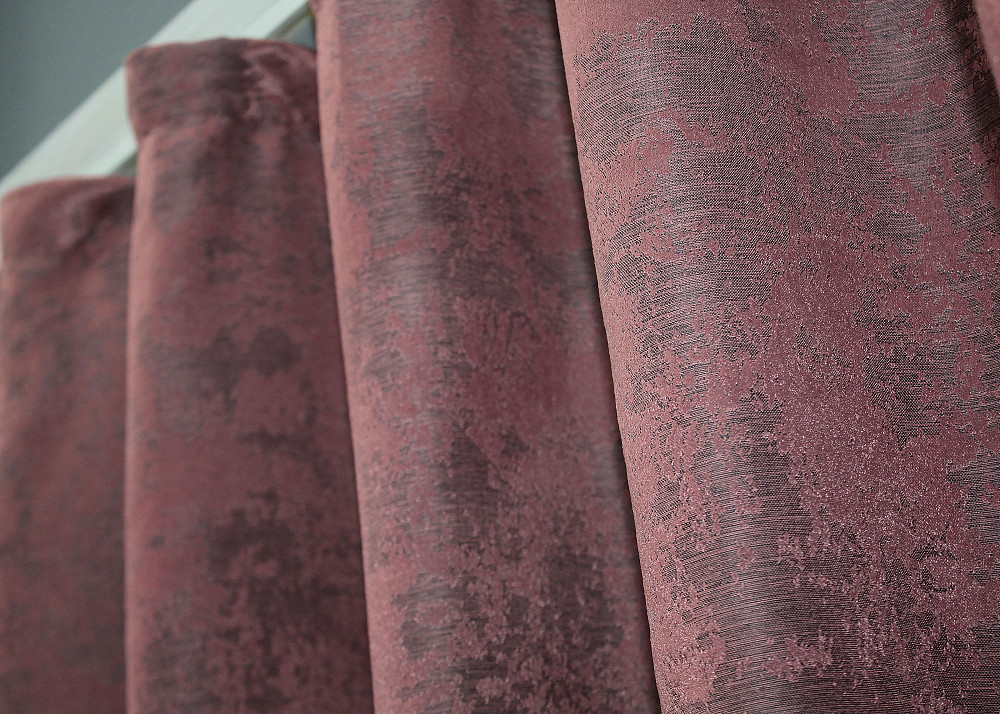 Комплект коротких штор VR-Textil Жаккард Sultan YL № 1209ш Малиново-серый 130х170 см 2 шт (35-0088) Киев - изображение 8