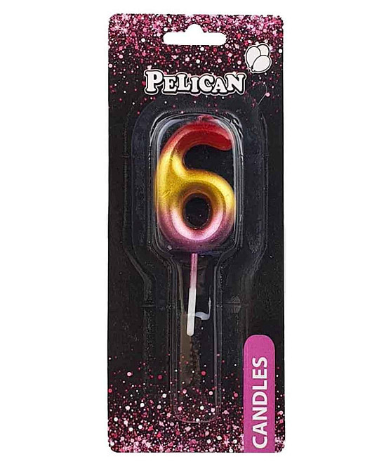 Свічка для торта 6 РАЙДУЖНА 4,5см. 864566 ТМ PELICAN   Solmir Киев - изображение 1