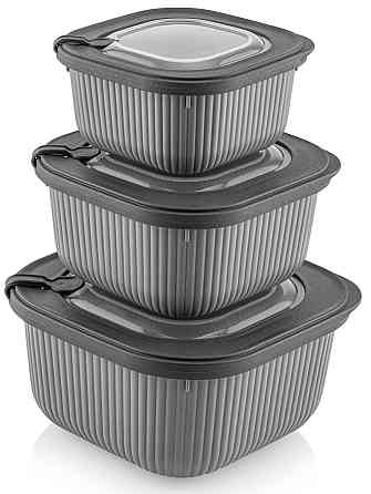 Набор контейнеров Idea Home 00685 Line Box Gray 0.6/1.1/1.8 (00685 Gray) (7180066) Киев