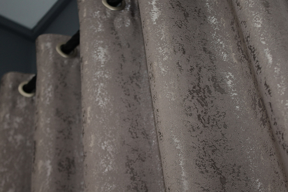 Комплект штор на люверсах VR-Textil Льон мармур Pavliani № 1373ш 150х250 см 2 шт Коричнево-сірий (37-0046) Київ - фото 8