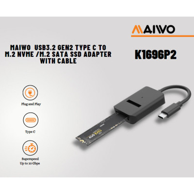 Кишеня зовнішня Maiwo M.2 NVMe/SATA SSD combo USB3.2 Gen2 Type-C (K1696P2) Вінниця - фото 3
