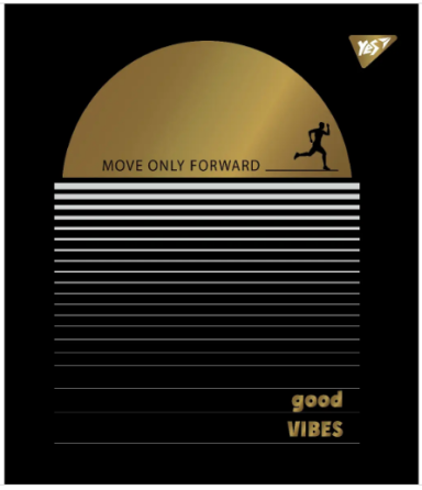 Зошит для записів А5/48 кл. "YES" "Good vibes" мат. ВДЛ+ УФ-спл+Pantone Gold 766877, шт Київ